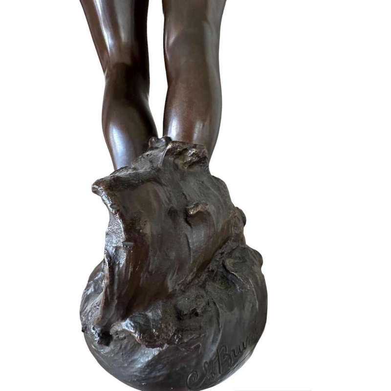 Rare bronze La Baigneuse by Charles Brunin