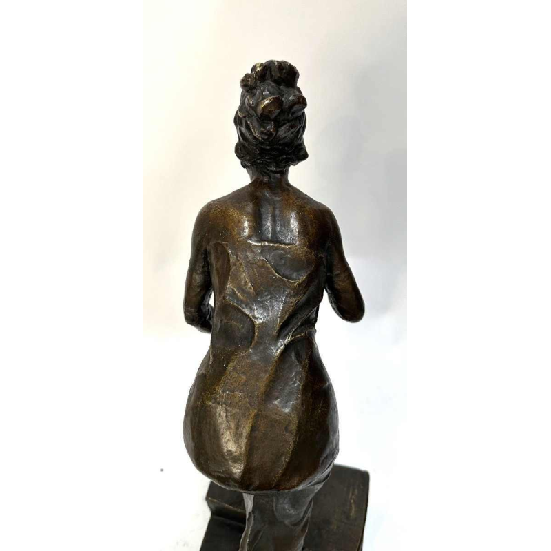 Pierre Henri Van Perck "Elégante à l'Eventail" bronze sculpture, 1911