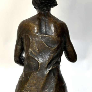 Bronzen sculptuur Pierre Henri Van Perck "Elégante à l'Eventail", 1911