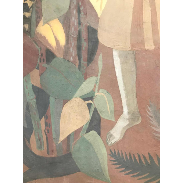 Grote aquarel van Lussie Mercier