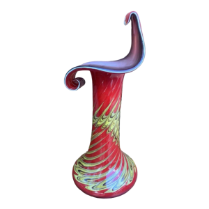 Murano, vase en verre rouge, ca 1960