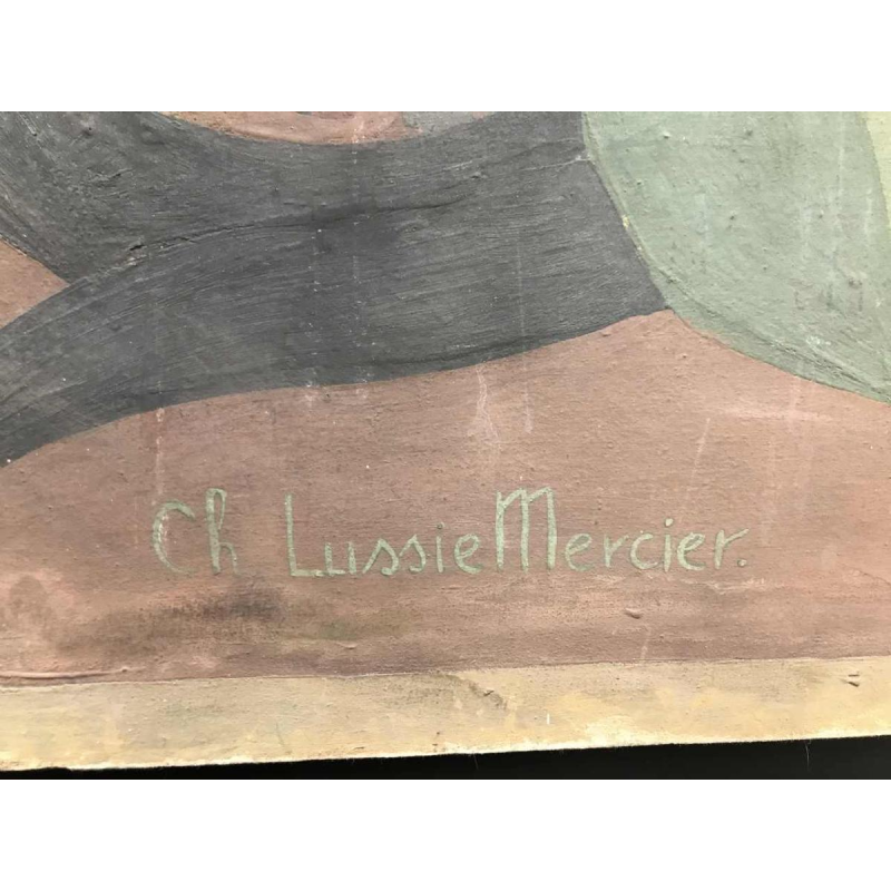 Grote aquarel van Lussie Mercier