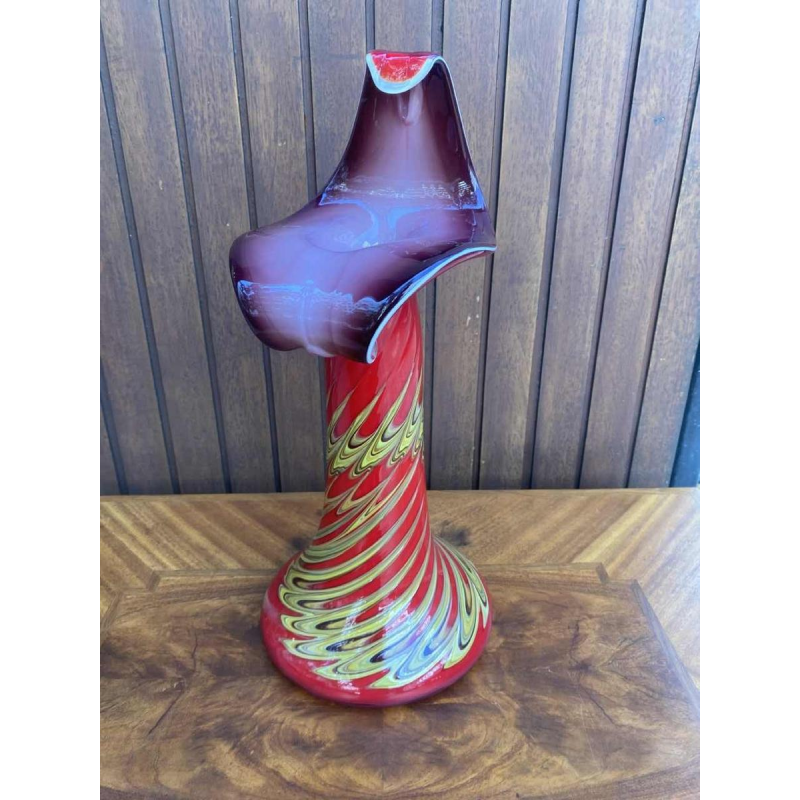 Murano, red glass vase, ca 1960