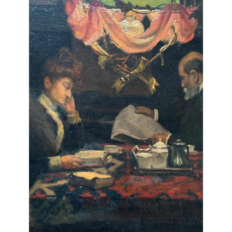 La Lecture de André Delpey 1906, huile sur toile