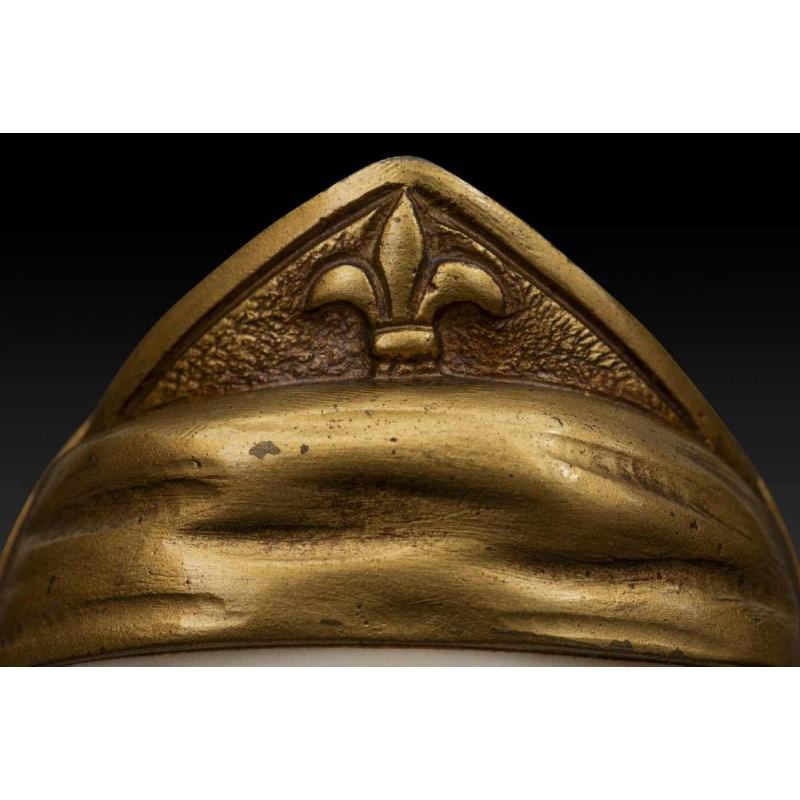 Albasten en vergulde bronzen buste van "JOAN OF ARC" door G. VAN VAERENBERGH: