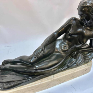 Sculpture Young Woman Art Deco Paule Bisman