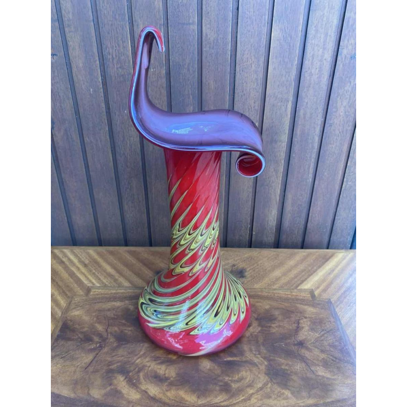 Murano, red glass vase, ca 1960