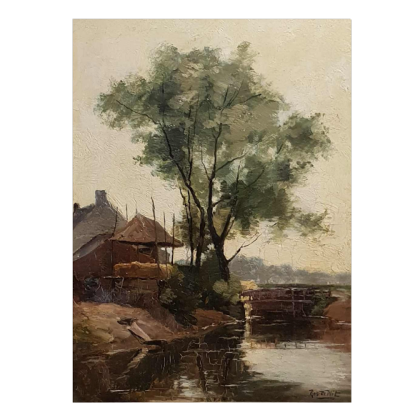 Untitled, oil on panel by Prosper DE WIT (1862-1951):