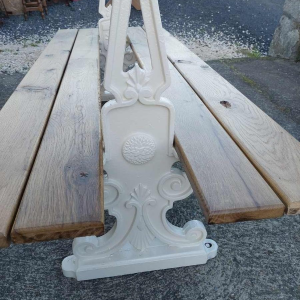 Double cast iron outdoor bench, Paris early 20th century