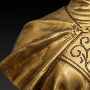 Alabaster and Gilt Bronze Bust of "JOAN OF ARC" by G.VAN VARENBERGH (1873-1927):