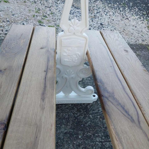 Double cast iron outdoor bench, Paris early 20th century