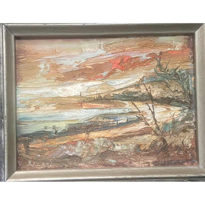 Series of 3 small paintings by Zoltan Perelmutter expressionism