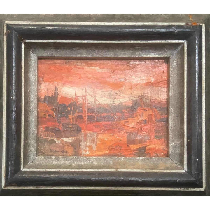 Series of 3 small paintings by Zoltan Perelmutter expressionism