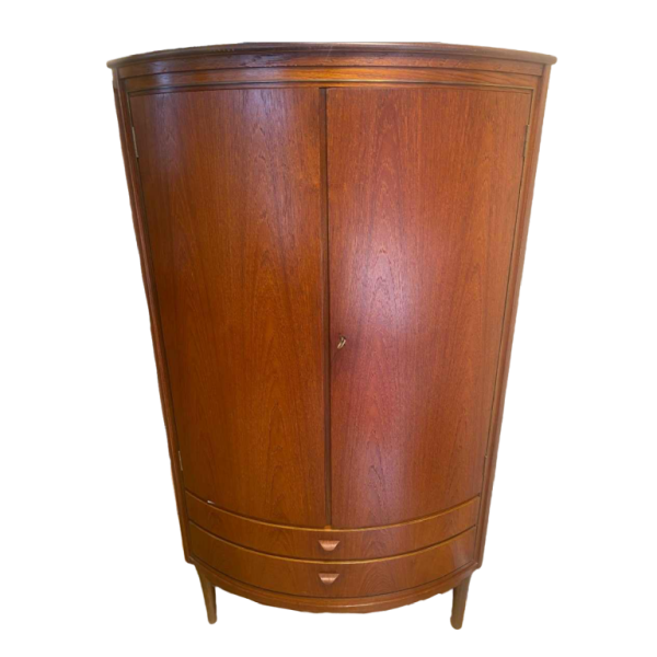 Scandinavian teak corner cabinet by Agnes Christoffersen