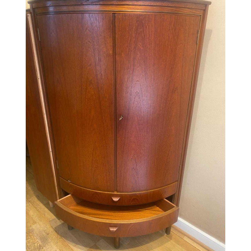 Scandinavian teak corner cabinet by Agnes Christoffersen