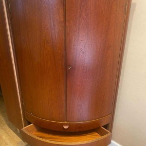 Scandinavian teak corner cabinet by Agnes Christoffersen