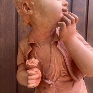 Charles Martial Baury Child terracotta sculpture signed and dated 1868