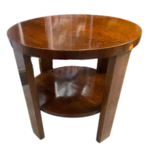 Art Deco walnut round coffee table or pedestal table