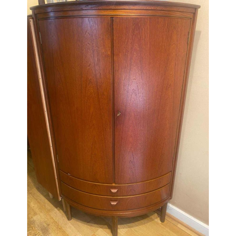 Scandinavian teak corner cabinet by Agnes Christoffersen