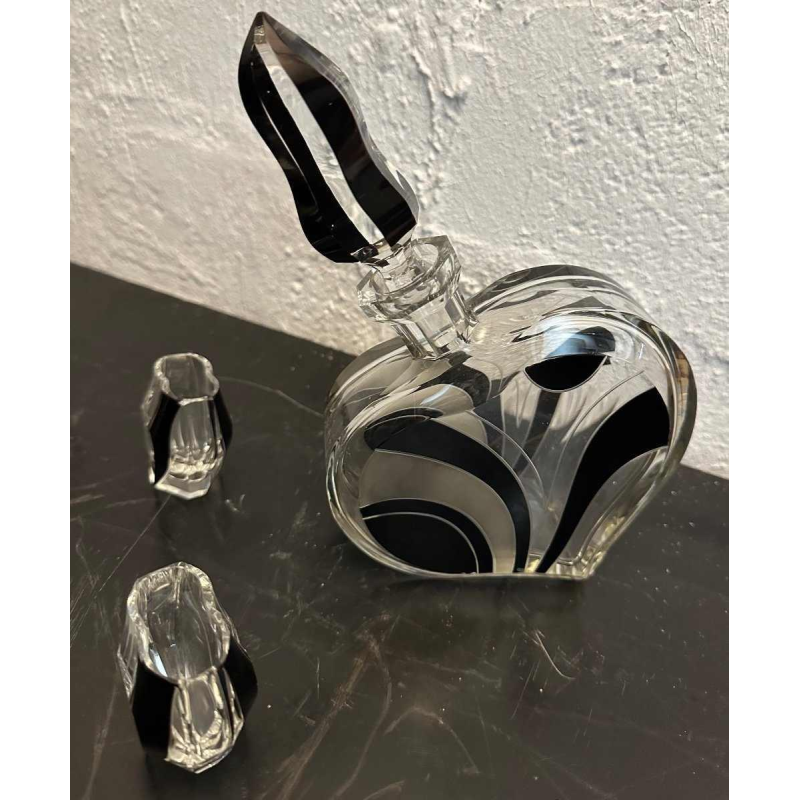 Rare ensemble carafe et 6 verres de Karel Palda en forme de cur