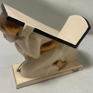 Crackled earthenware bookholder signed Hadji Jouvenia edition