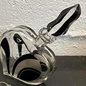 Rare heart-shaped carafe and 6 glasses set by Karel Palda