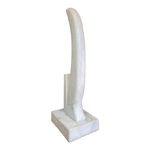 François Pochon, white marble sculpture, ca 1980