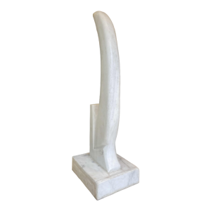 François Pochon, white marble sculpture, ca 1980