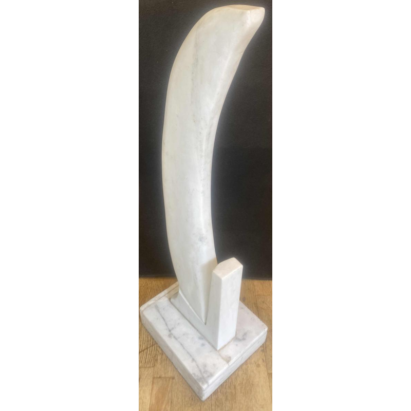 François Pochon, white marble sculpture, ca 1980