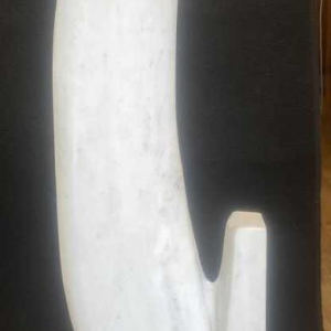 François Pochon, white marble sculpture, ca 1980