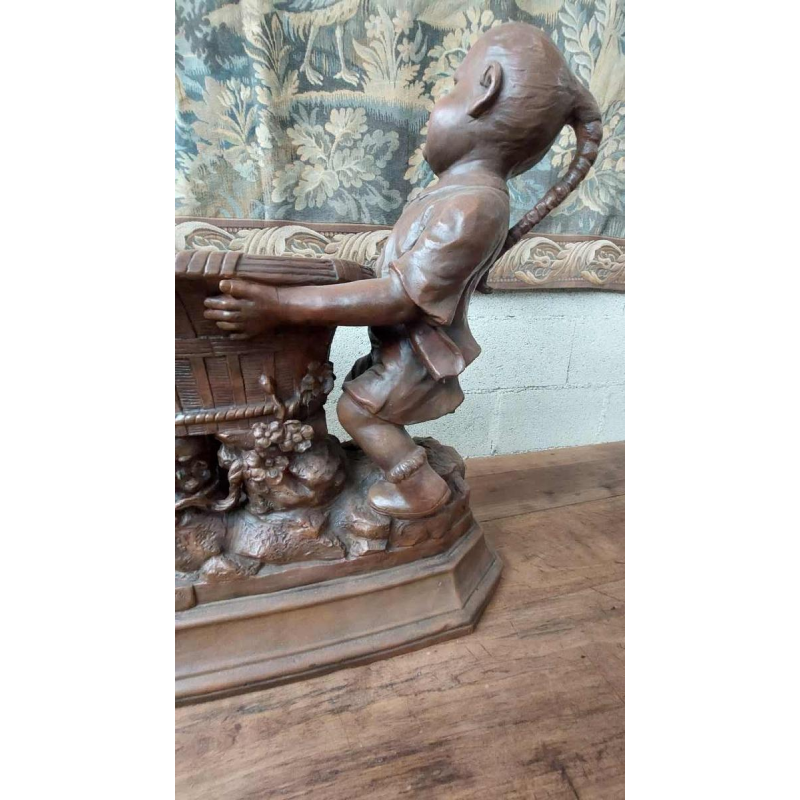 Friedrich Goldscheider, large terracotta planter, Austria 19th c