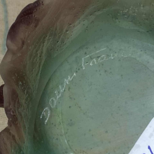 Daum, vide-poches grenouille en pâte de verre avec gobelet en cristal