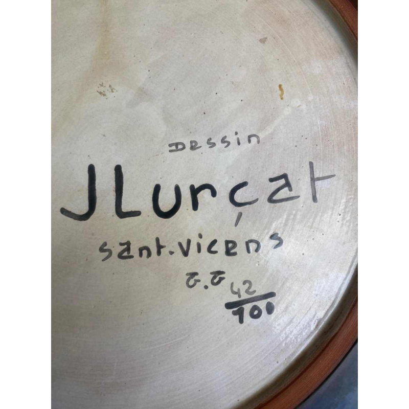 Large dish signed Jean Lurçat Sant Vicens