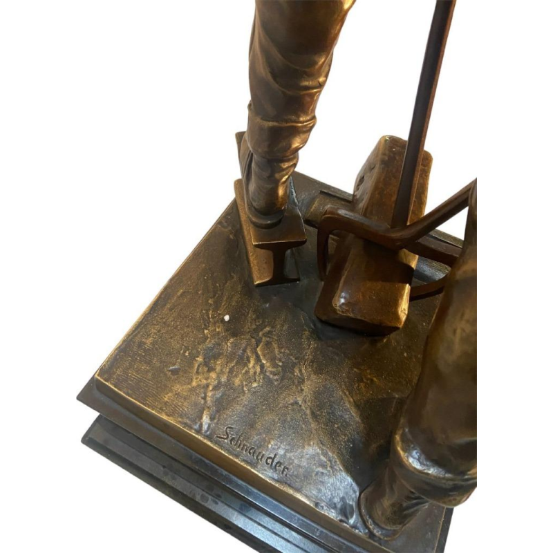 Reinhard Schnauder "Le Forgeron" sculpture en bronze