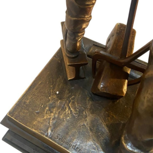 Reinhard Schnauder De smid" bronzen sculptuur