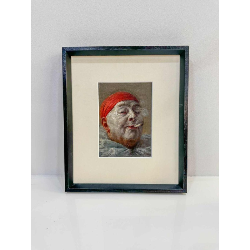Armand Henrion 'Zelfportret als pierrot' schilderij, olieverf op doek