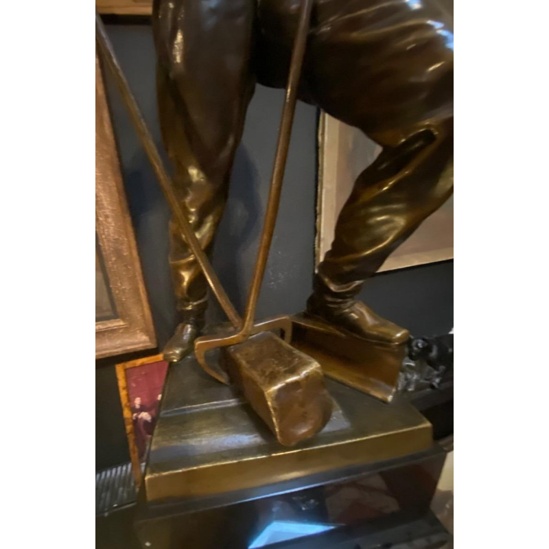 Reinhard Schnauder De smid" bronzen sculptuur