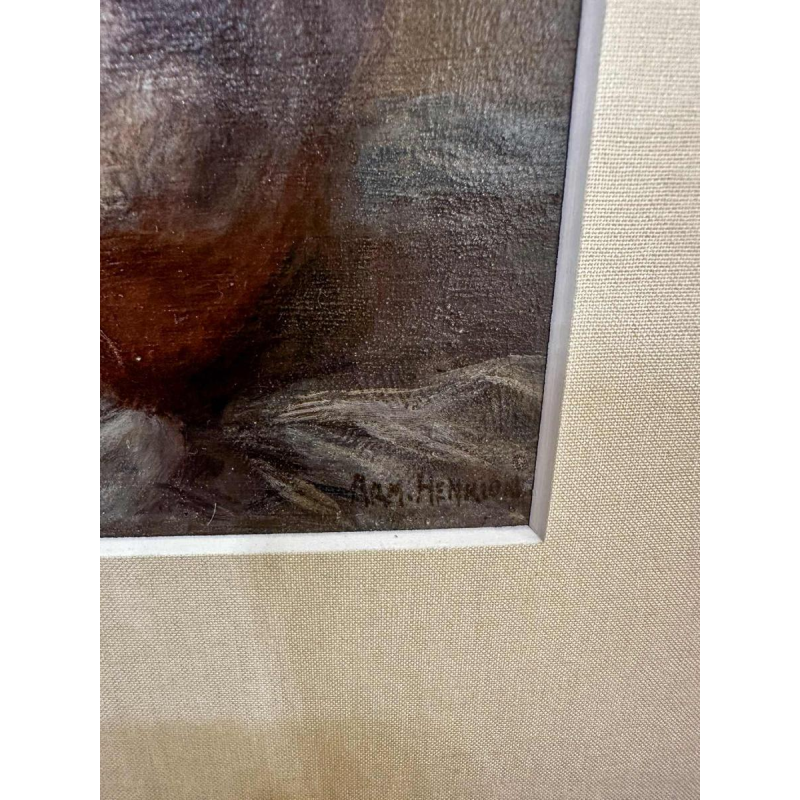 Armand Henrion 'Zelfportret als pierrot' schilderij, olieverf op doek