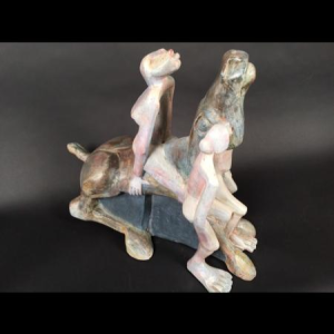 ANDRE WILKIN, Sculpture of a Figurative Expressionist Polyester HORSE 1980