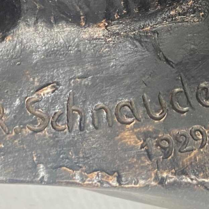 Reinhard Schnauder "Homage to industry" bronze sculpture, 1929