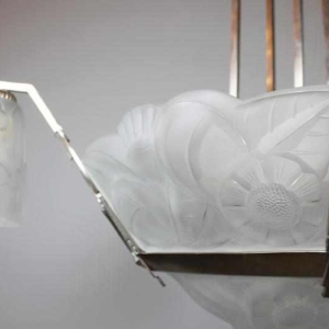 Art Deco pendant light signed Degue circa 1930