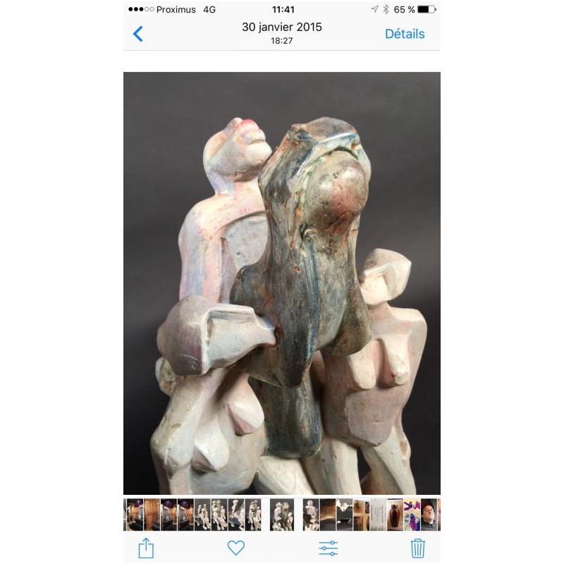 ANDRE WILKIN, Sculpture of a Figurative Expressionist Polyester HORSE 1980