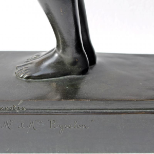 JEUNE FEMME ET FAUNE,BRONZE ART-DECO PAUL SILVESTRE