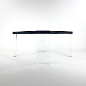 Eighties glass and Plexiglas coffee table