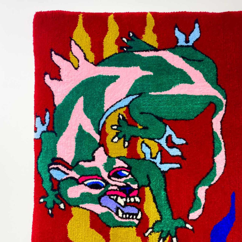 Bleu Noiir 'Le gardien' tufting, tapis / tapisserie murale en laine, 2023