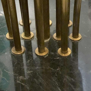 MAISON JANSEN, Palm Golden Brass Table lamp / Floor lamp, Arum Flowers 1970s