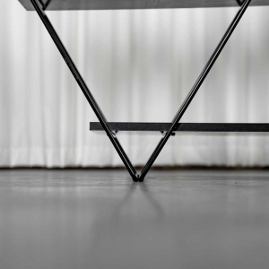Louise Treschow for Ikea Kavat self-supporting shelf, black lacquered metal, melamine, ca 1990