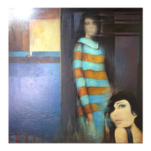MACKOWIAK ERWIN 'Het zelfvertrouwen van een vrouw' Belgisch Pop'Art / Hyperrealistisch schilderij, olieverf op doek, 1969