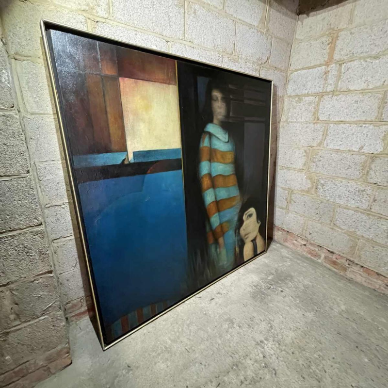 MACKOWIAK ERWIN 'Het zelfvertrouwen van een vrouw' Belgisch Pop'Art / Hyperrealistisch schilderij, olieverf op doek, 1969