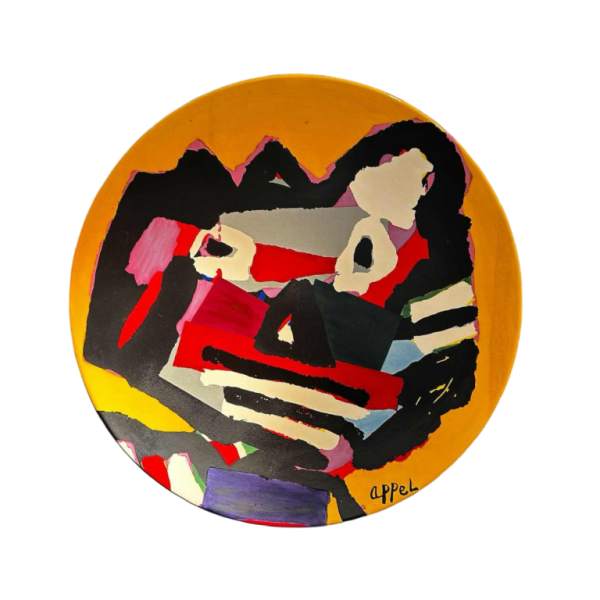 Karel Appel, plat mural décoratif en céramique, mouvement Cobra, numéroté 19/25